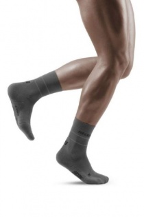 CEP Grey Reflective Mid-Cut Compression Socks for Men