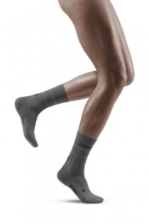 CEP Grey Reflective Mid Cut Compression Socks for Women