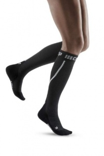 CEP Grey/Black Winter Running Compression Socks for Women