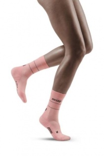 CEP Light Rose Reflective Mid-Cut Compression Socks for Women