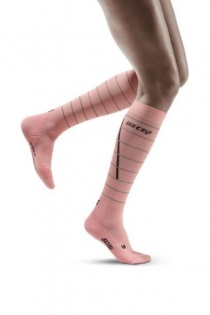 CEP Light Rose Reflective Running Compression Socks for Women