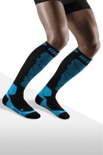 CEP Ski Merino Black/Blue Compression Socks for Men