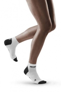 CEP White/Dark Grey 3.0 Low Cut Compression Socks for Women
