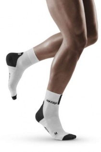 CEP White/Dark Grey 3.0 Short Compression Socks for Men