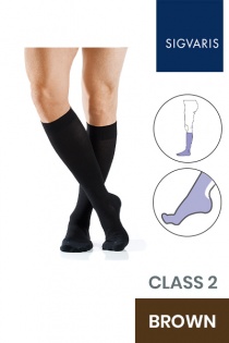 Sigvaris Active Masculine Class 2 Knee High Brown Compression Stockings