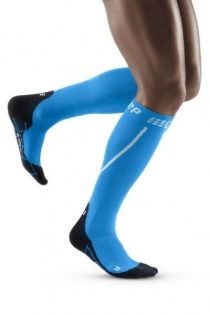 CEP Black/Electric Blue Winter Running Compression Socks for Men