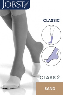 JOBST Classic Unisex RAL Class 2 Sand Knee-High Compression Stockings with Open Toe