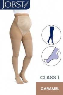 JOBST Maternity Opaque Compression Class 1 (18 - 21mmHg) Caramel Open Toe Compression Stockings