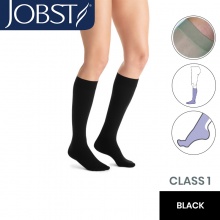 JOBST Opaque RAL Class 1 (18 -  21mmHg) Black Knee High Compression Stockings - Money Off!