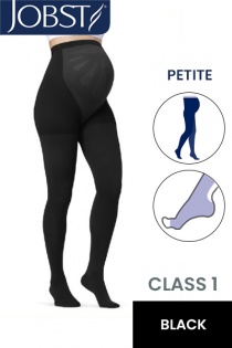 JOBST Petite Maternity Opaque Compression Class 1 (18 - 21mmHg) Black Open Toe Compression Stockings