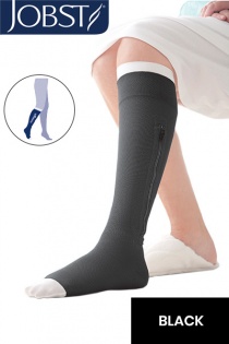 JOBST UlcerCARE Black Compression Stocking with Liner and Zipper (40mmHg)