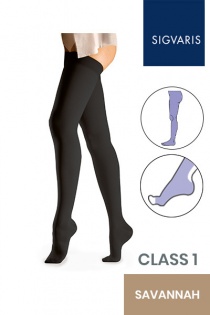 Sigvaris Essential Comfortable Unisex Class 1 Savannah Compression Tights with Open Toe