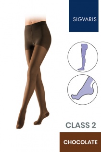 Sigvaris Essential Semitransparent Class 2 Chocolate Compression Tights