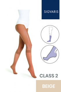 Sigvaris Style Transparent Class 2 Knee High Beige Five (150) Compression Stockings