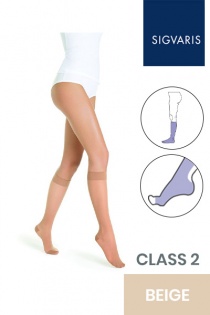 Sigvaris Style Transparent Class 2 Knee High Beige Three (130) Compression Stockings