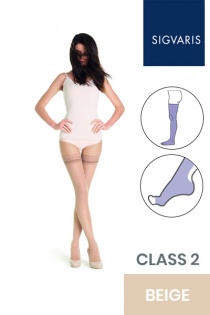 Sigvaris Style Transparent Class 2 Thigh Beige Two (120) Compression Stockings with Open Toe