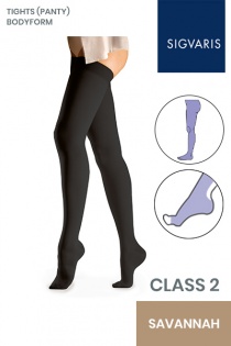 Sigvaris Essential Comfortable Unisex Class 2 Savannah Compression Bodyform Tights with Open Toe