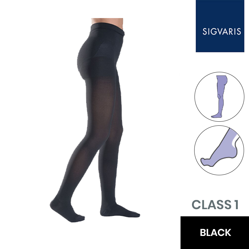 Sigvaris Essential Thermoregulating Class 1 (18-21mmHg) Black Compression Tights